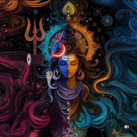 Ardhanarishvara Shiva Shakti Wallpaper, Shivshakti Wallpaper, All Religions Are One, Gods Wallpaper, Mythological Gods, God Illustration, Looney Tunes Wallpaper, Shiva Sketch, Hanuman Ji Wallpapers