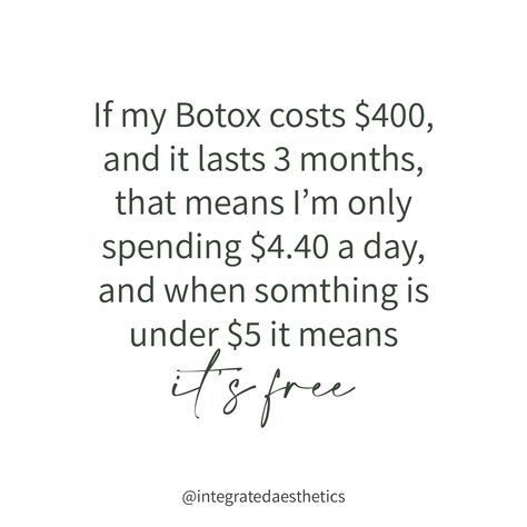 Girl math 💁🏻‍♀️ .  .  .  .  .  #botoxjokes #botoxmemes #injectormemes #wrinklememes #funnyquote #botox #botoxinjections #botoxinjector #xeomin #dysport #wrinklerelaxer #expertinjector #boardcertified #wrinklereducers #wrinklerelaxers #houstonbotox #springtxbotox #springbotox #integratedaesthetics #springtexas #thewoodlands #springtx #thewoodlandstx #aestheticmedicine #medspa #springtxmedspa #aesthetics #houstonmedspa #medspahouston #injectorhumor Botox Captions, Botox Marketing Ideas, Funny Botox Sayings, Botox Humor, Med Spa Quotes, Botox Anatomy, Medspa Quotes, Wrinkles Quotes, Botox Parties