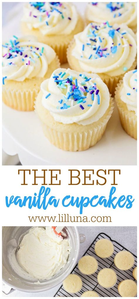 Just Because Cake, Vanilla Peanut Butter Cupcakes, Vanilla Cupcakes With Filling, 12 Vanilla Cupcakes Recipe, Cute Decorated Cupcakes, Vanilla Cupcake Recipe Easy, The Best Cupcake Recipe, The Best Vanilla Cupcakes, Vanilla Cupcake Recipe From Scratch