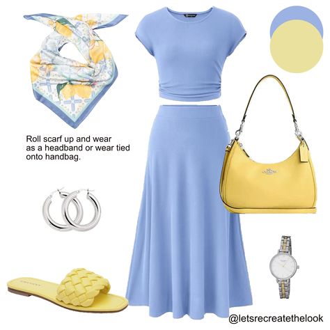 Baby Blue x Yellow Outfit Idea 🥣🐥 Loving this color combination for spring. It’s so pretty to me. Look in your closet and see if you can give this color combo a try with what you already own. Comment, ‘LINKS’ for this look! 🔗 Note: Links are only sent to followers of this account. Happy New Month fashion friends! 🥰 #letsrecreatethelook #springstyle #outfitidea #casualstyle #casualoutfit #springoutfit #everydayoutfit #momstyle #everydayoutfit #everydaystyle #agelessstyle #outfit #styleinspo... Polyvore Outfits Fall, Yellow Skirt Outfits, Baby Blue Outfit, Happy New Month, Cute Modest Outfits, Outfits Modest, Yellow Outfit, Fashion Friends, New Month