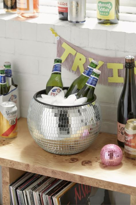 Super Cool Disco Ball Ice Bucket | Disco Party | Cool Ice Bucket | Beer cooler | Disco cooler | Party ideas | Mamma Mia Party Disco Ball Cowgirl, Ice Cooler, Cowgirl Party, Pizza Party, Disco Ball, Ice Bucket, Succulent, Urban Outfitters, Cactus