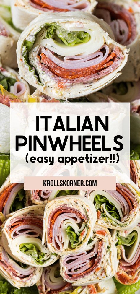 Pinwheels With Cream Cheese, Italian Pinwheels, Cream Cheese Pinwheels, Pinwheel Sandwiches, Italian Seasonings, Pinwheel Appetizers, Pepperocini Recipes, Pinwheel Recipes, Cheese Wrap