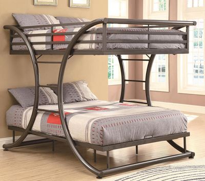 7 Cool bunk beds even adults will love Contemporary Bunk Beds, Full Size Bunk Beds, Adult Bunk Beds, Bunk Bed Mattress, Modern Bunk Beds, Metal Bunk Bed, Full Bunk Bed, Cool Bunk Beds, Bunk Beds With Stairs