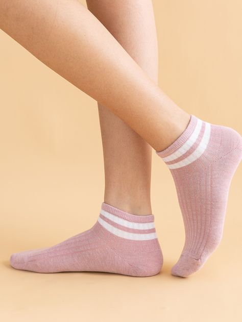 Pink Socks Outfit, Socks Outfit, Brown Socks, Sock Outfits, Ankle Socks Women, Pink Socks, Socks And Heels, Women Socks, Cute Socks