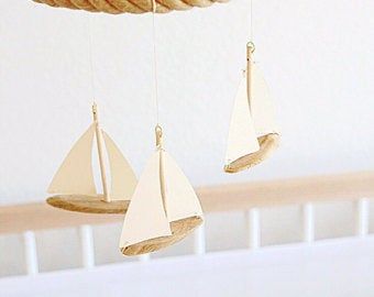 MINI Ocean Sea baby mobile .Baby boy mobile with octopus | Etsy Sailboat Mobile, Rustic Baby Rooms, Sailboat Nursery, Hanging Crib Mobile, Stars Baby Mobile, Coastal Nursery, Boy Mobile, Beach Nursery, Baby Boy Mobile