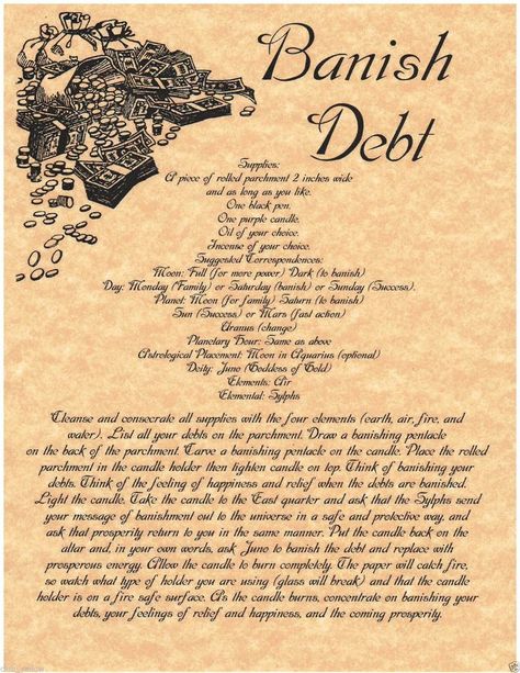 banish debt spell Spell Pages, Real Spells, Spells That Actually Work, Banishing Spell, Hoodoo Spells, Witchcraft Spells For Beginners, Money Spells That Work, Easy Love Spells, Beauty Spells