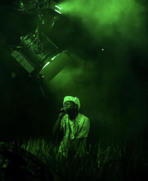 Tyler The Creator Pfp Green, Chromakopia Wallpaper Tyler The Creator, Tyler The Creator Green Aesthetic, Tyler The Creator On Stage, Tyler The Creator Wallpaper Green, Tyler The Creator Playlist Cover, Chromakropia Tyler, Rap Artists Aesthetic, Chromakopia Tyler The Creator