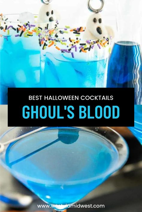 Spooky Fish Bowl Drink, Halloween Drinks With Malibu, Colorful Alcoholic Drinks Recipes, Emo Alcohol Drinks, Color Party Drink Ideas, Blue Curacao Halloween Drinks, Halloween Party Drinks Big Batch, Easy Halloween Alcoholic Drinks For A Party, Halloween Fish Bowl Drink