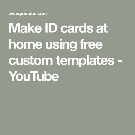 Make ID cards at home using free custom templates - YouTube Id Card Template Free Printable, Texas Id Card, Identification Card Template, Blank Id Cards, Trading Card Template, Employee Id Card, Fake Identity, Free Id, Weekly Planner Free