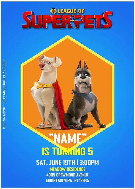 Dc League Of Super Pets Wallpaper, Scooby Doo Birthday Party Invitations Free Printable, Super Hero Invitations Free, Superhero Birthday Invitations Free, Superhero Invitations Free Template, Free Invitation Templates, Baby Shower Planning, Animal Birthday, Cute Characters