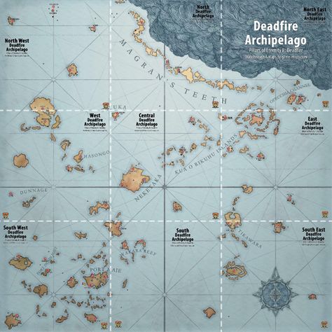 Deadfire Archipelago World Map Archipelago Fantasy Art, Fictional Island Map, Fantasy Map Floating Islands, D&d Island Map, Dnd Archipelago Map, Archipelago Map, Pillars Of Eternity, Western Region, Fantasy World Map