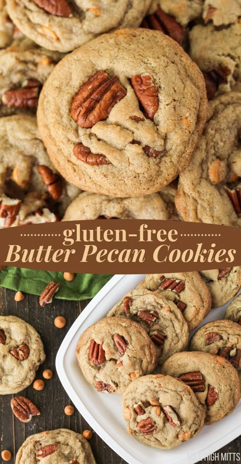 Brown Sugar Pecans, Sugar Pecans, Gluten Free Pecan, Gluten Free Cookie, Gluten Free Sugar Cookies, Gf Cookies, Butter Pecan Cookies, Easy Gluten Free Desserts, Gluten Free Cookie Recipes