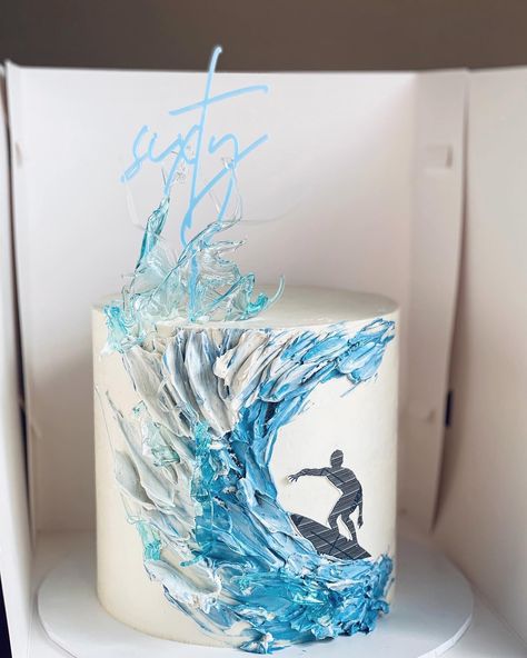 Surfboard Cake, Surfer Cake, 40th Birthday Cakes For Men, Canberra Wedding, Beach Birthday Cake, Surf Cake, Wave Cake, Cake Design For Men, Surf Birthday