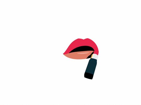 Makeup Animation Gif, Beauty Motion Graphic, Lip Animation, Lips Animation, Sliding Animation, Lipstick Motion Graphics, Makeup Animation, Lipstick Design Ideas, Makeup Graphic Design