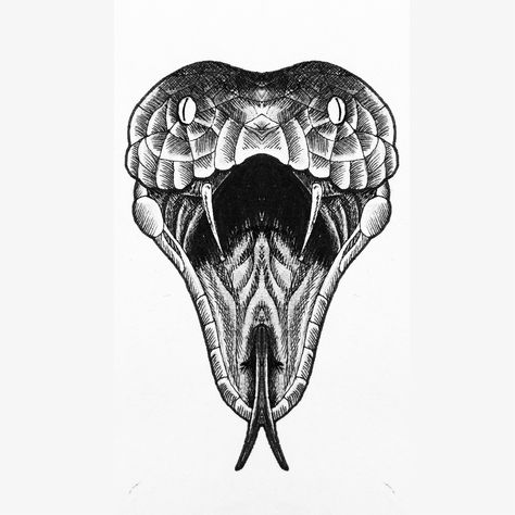 Viper Head Tattoo, Snake Hissing Tattoo, Snake Jaw Tattoo, Snake Mouth Tattoo, Cobra Head Tattoo, Snake Head Tattoo Design, Snake Face Tattoo, Snake Head Drawing, Snake Head Tattoo