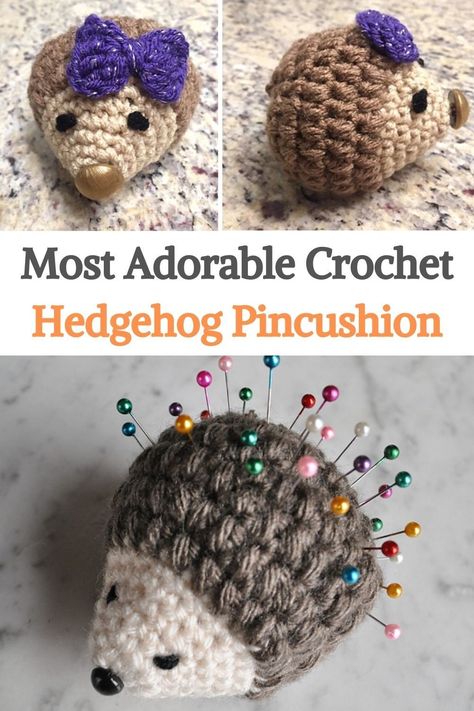 Hedgehog Pincushion Pattern, Amigurumi Pin Cushion, Crochet Mini Hedgehog Free Pattern, Easy Crochet Hedgehog Free Pattern, Crochet Pincushion Free Pattern, Crochet For Craft Fairs, Crochet Porcupine, Crochet Pin Cushion Pattern Free, Crochet Pin Cushion Pattern