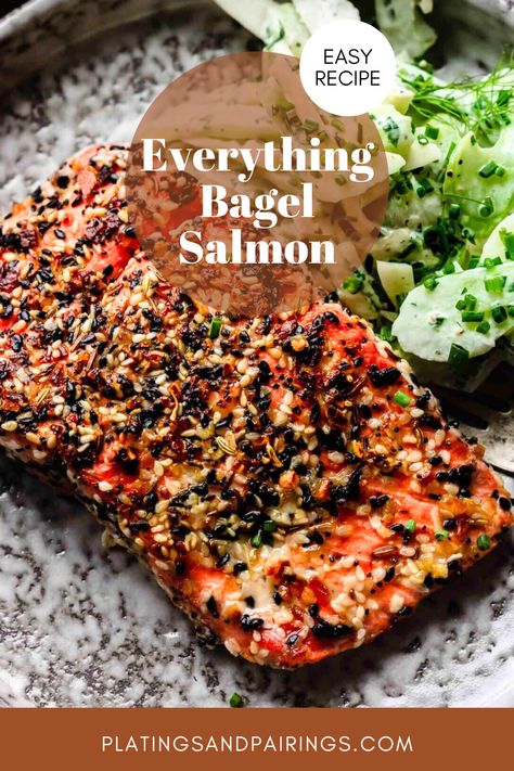 Moist Salmon Recipes, Everything Bagel Salmon, Salmon Caesar Salad, Sesame Salmon, Smoked Salmon Cream Cheese, Salmon Filets, Healthy Salmon Recipes, Healthy Salmon, Crusted Salmon