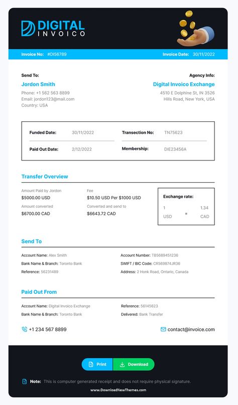 Invoice HTML Template for Ready to Print Bus Ticket Template, Bus Ticket Design, Hotel Invoice, Ticket Design Template, Money Exchange, Bus Ticket, Movie Ticket, Stadium Seat, Travel Tickets