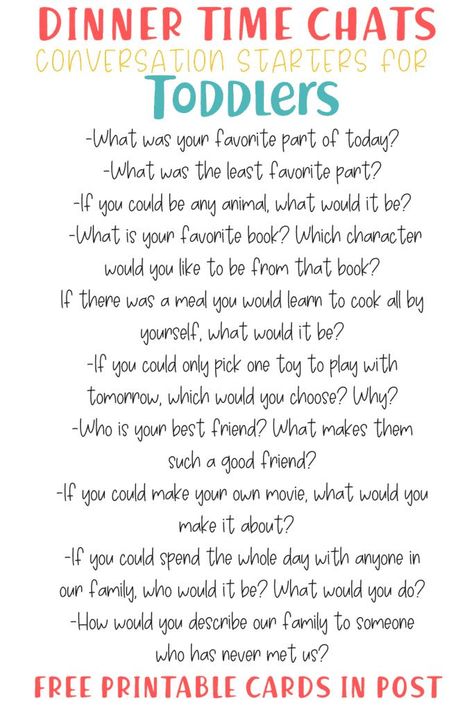 Parenting toddlers - A fun list of questions to ask at the dinner table with your toddler. there are so many benefits to sitting down as a family each evening, this makes family time all the more fun and memorable! Conversation starters for toddlers. Toddler Conversation Starters, Dinner Conversation Starters For Kids, Questions For Toddlers, List Of Questions To Ask, Conversation Starters For Kids, Fun List, Positive Parenting Solutions, List Of Questions, Mindfulness For Kids