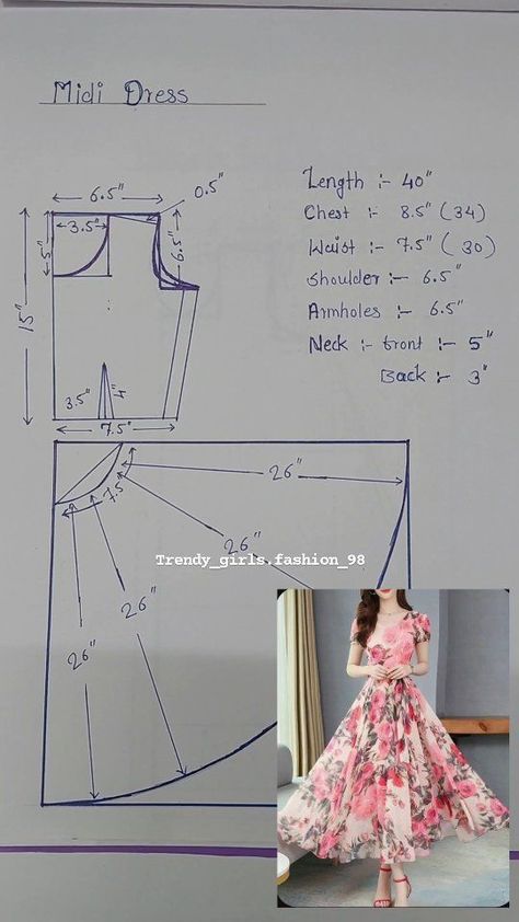 How To Sew A Long Dress, Diy Designer Clothes, How To Sew A Dress, Dress Patron, Dress Designs For Women, Free Dress Pattern, Pola Dress, Kurti Women, Pola Blus