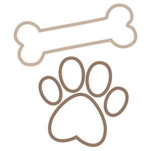 Silhouette Design Store - Plants & Animals Dog Bones Drawing, Dog Bone Drawing, Dog Scrapbook Layouts, Paw Print Art, Animal Line Drawings, Dog Scrapbook, Idee Cricut, Paw Design, Paw Patrol Party