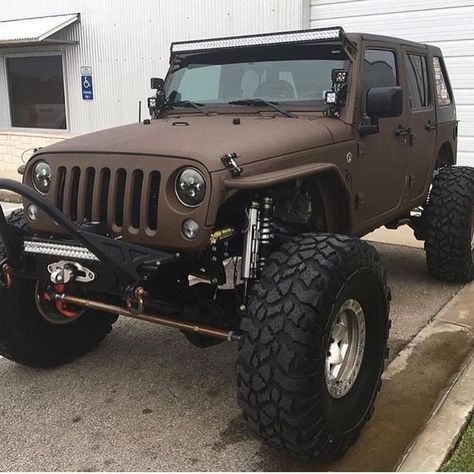 Dark Matte Coyote Brown Brown Jeep Wrangler, Brown Jeep, Jeep Pictures, Lifted Jeeps, Jeep Things, Badass Jeep, Custom Jeep Wrangler, Wrangler Jeep, Jeep Yj