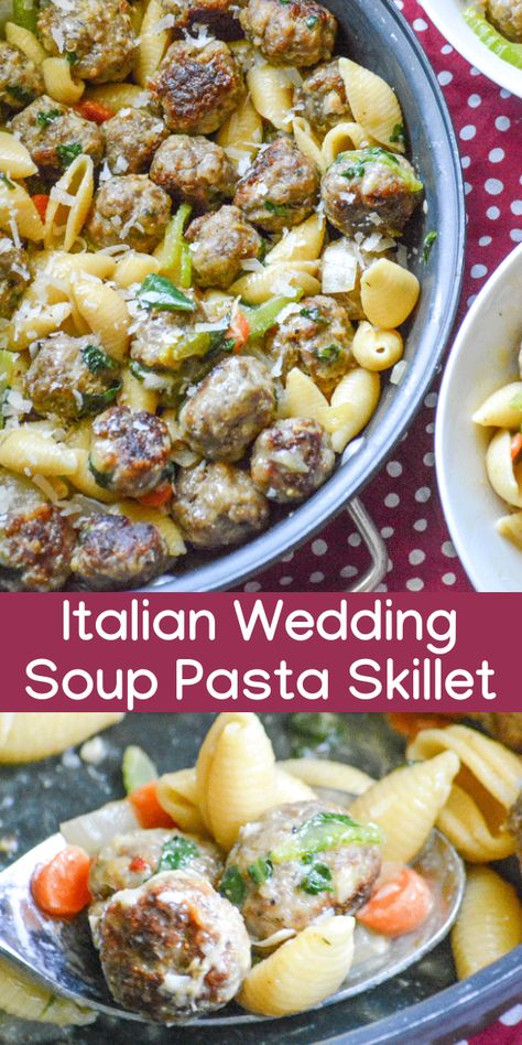 Italian Wedding Pasta, Italian Wedding Soup Pasta, Rv Food, Cold Pasta Dishes, Healthy Italian Recipes, Pasta Skillet, Easy Foods, Soup Pasta, Skillet Pasta