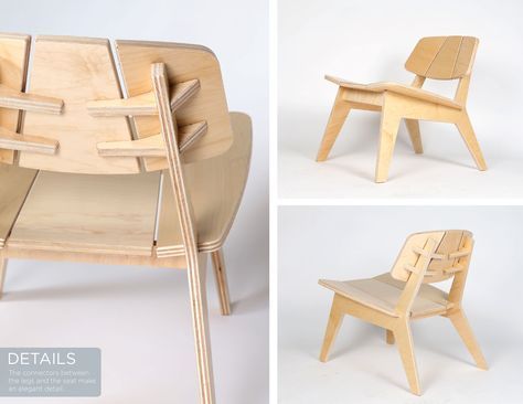 P9L – Lounge Chair | Alejandro Palandjoglou Plywood Chair Plans, Flat Pack Chair, Plywood Furniture Plans, Cardboard Furniture Design, Plywood Lounge Chair, Standing Chair, Cnc Furniture Plans, Funky Chairs, Chair Design Wooden