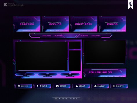 Purple Neon Twitch Layout----Interest for work together?Contact me at nointerest.graph@gmail.com Streamer Layout, Twitch Layout, Stream Layout, Overlay Template, Twitch Streaming Setup, Streaming Setup, Candlestick Chart, Stream Overlay, Display Banners