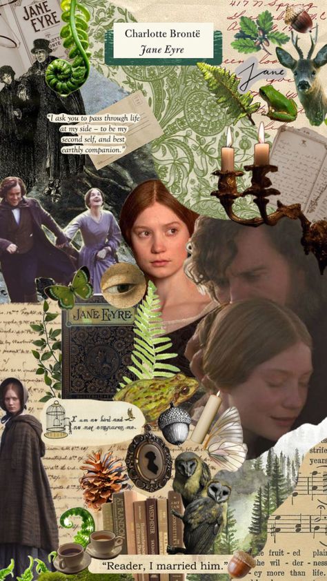 jane eyre by charlotte bronte 💚 #janeeyre #charlottebronte #bronte #darkacademia #greenaeasthetic #green #cottagecore #cottagecoreaesthetic #nature #victorian #victoriangothic #gothic #books Green Cottagecore, Charlotte Bronte Jane Eyre, Amy Tan, Gothic Books, Charlotte Bronte, Cottage Core Aesthetic, Jane Eyre, Kindred Spirits, By Charlotte