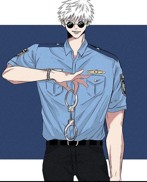 Gojo Anime, Police Uniform, Abs Workout Gym, Police Uniforms, Gojo Satoru, Anime Life, Male Art, I'm A Simp, Jujutsu