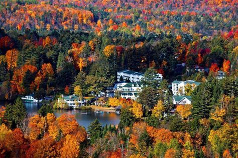 The fall season is just around the corner, and there may be no better way to enjoy it than to… Lake Placid New York, Lake George Village, Summer Vacation Spots, Fall Getaways, The Adirondacks, Mirror Lake, Adirondack Mountains, Lake Placid, Lake George