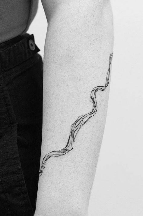 56 Elegant Water Tattoos With Meaning - Our Mindful Life Waterfall Arm Tattoo, Go With The Flow Tattoo Symbol, Water Tattoo Black And White, River Tatoos Ideas, Water Flow Tattoo, River Tattoo For Women, River Tattoo Ideas, Water Inspired Tattoo, Stream Tattoo