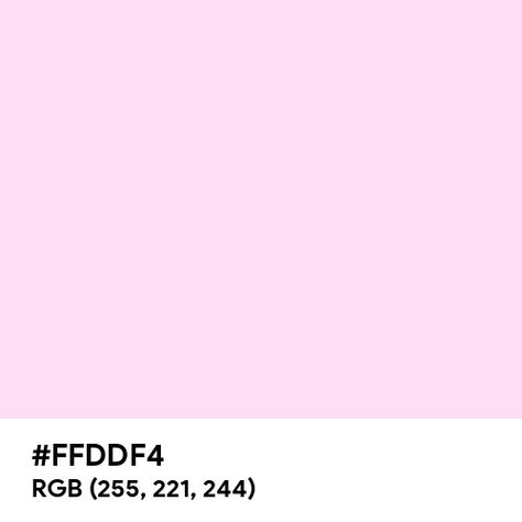 Pink Lace color hex code is #FFDDF4 Pink Hex Codes, Pink Color Code, Bikinis Aesthetic, Paint For Kitchen Walls, Split Complementary Colors, Split Complementary, Rgb Color Wheel, Rainbow Palette, Web Colors