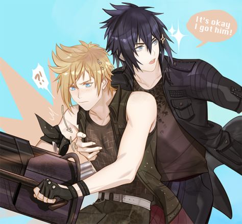 shoot to thrill! Noctis X Cloud, Promptis Ffxv, Prompto X Noctis, Noctis X Prompto, Prompto Ffxv, Final Fantasy Xv Prompto, Final Fantasy Cloud Strife, Prompto Argentum, Final Fantasy Cloud