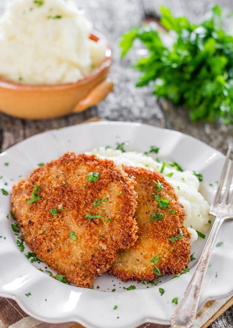 Pork Schnitzels - Jo Cooks Pork Schnitzel Recipe, Best Pork Recipe, Schnitzel Recipes, Jo Cooks, Pork Schnitzel, Wiener Schnitzel, Pork Dinner, Pork Cutlets, Christmas Food Dinner