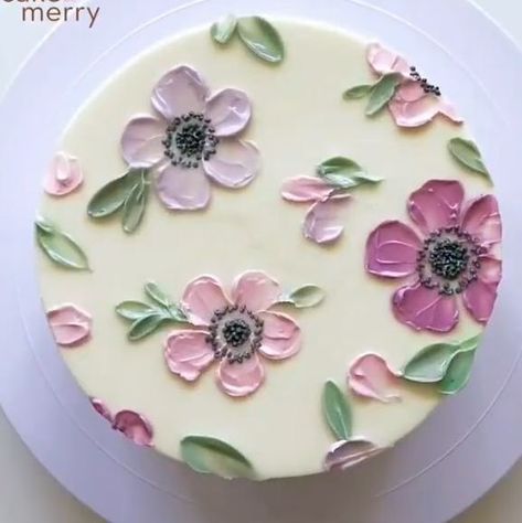 Knife Flower Cake, Cake Decorating Ideas, Be Merry, Palette Knife, Flower Cake, Eat Cake, Cake