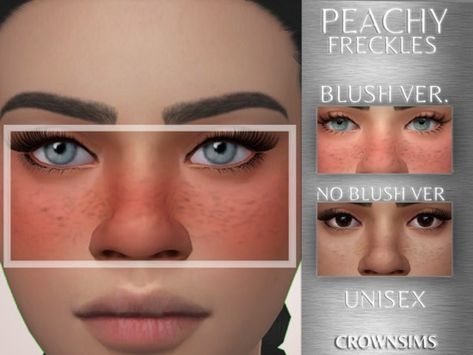 New Freckles Found in TSR Category 'Sims 4 Female Blush' Cc Skin, Cc Makeup, Mods Sims 4, Freckles Makeup, Sims 4 Cc Eyes, Alpha Cc, Sims 4 Tsr, Sims 4 Traits, The Sims 4 Skin