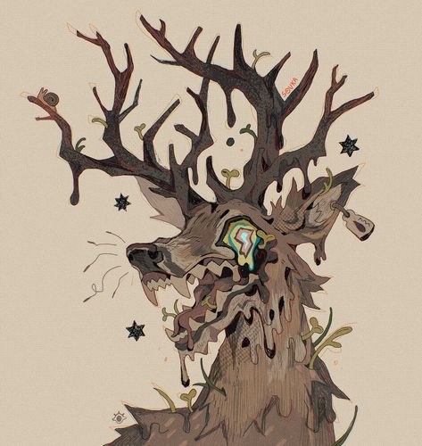 SOVKA🌱 (@monsterSOVKA) on X Deer Horror, Pictures Of Pets, Adorable Drawings, Illustrator Character, Deer Drawing, Funny Animal Pics, Characters Inspiration Drawing, Deer Art, Character Designer