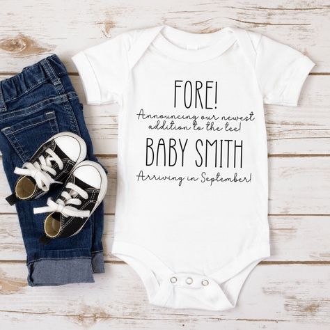 Golf Baby Announcement Shirt, Custom Golf Pregnancy Announcement for New Dad, Golf Baby Shower Outfit Gift, Golf Themed Party Golf Shirt Golf Baby Announcement, Golf Pregnancy Announcement, Golf Themed Party, Golf Baby Showers, Baby Announcement Shirt, Golf Baby, Baby Announcement Shirts, Baby Shower Outfit, Baby Announcements