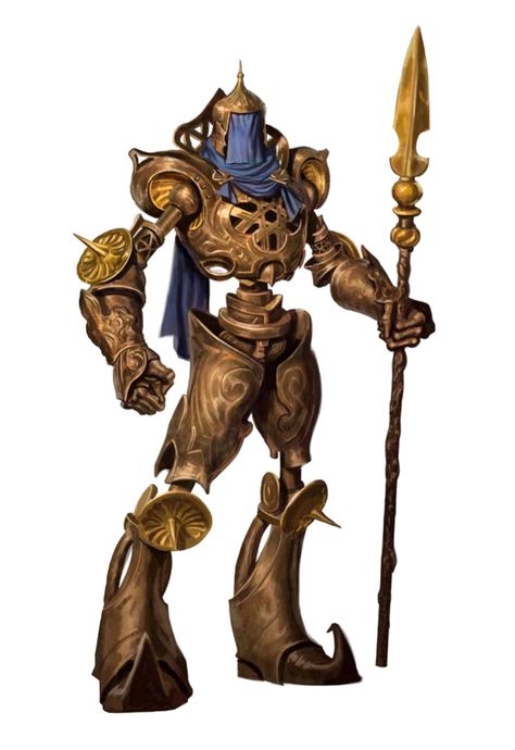 Enlightened Clockwork Soldier - Pathfinder PFRPG DND D&D 3.5 5E 5th ed d20 fantasy Clockwork Soldiers, Arte Robot, Dungeons And Dragons Characters, Fantasy Setting, Dungeons And Dragons Homebrew, Fantasy Monster, A Robot, Robots Concept, Robot Art