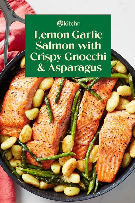 Pan-Fried Gnocchi Stars in this Skillet Salmon Dinner Salmon With Gnocchi, Gnocchi Salmon Recipes, Gnocchi And Salmon, Salmon And Gnocchi, Gnocchi With Salmon, Salmon Gnocchi Recipe, Salmon And Gnocchi Recipes, Gnocchi Salmon, Salmon Gnocchi