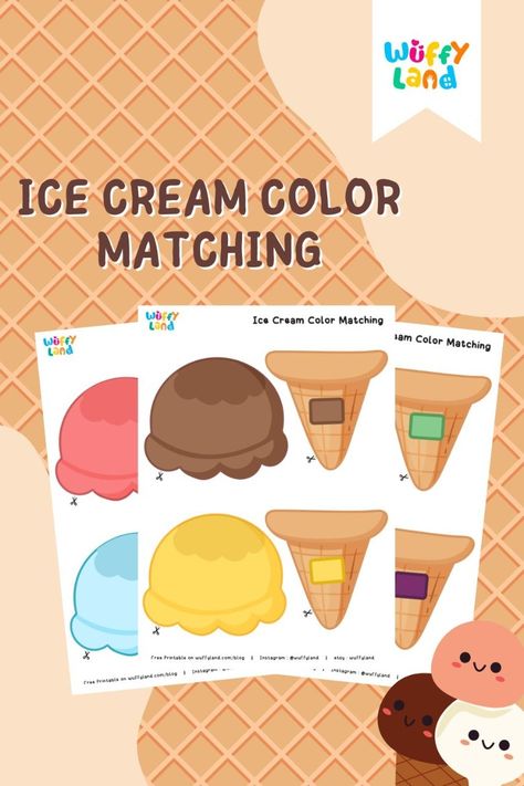 Let's match the ice cream with the cone based on the color. Find the right color for each cones. Kids Printables, Summer Coloring Pages, Blog Instagram, Printable Activities, Ice Cream Cone, Printables Kids, Coloring Pictures, Coloring Pages For Kids, Kids Learning