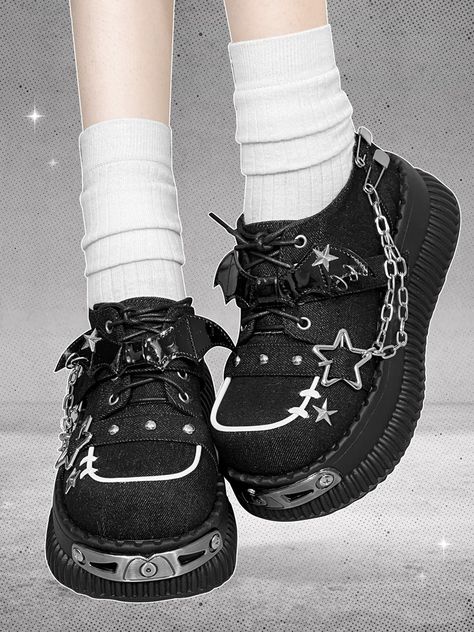 Alt Platform Shoes, Mecha Shoes, Trans Shoes, Acubi Shoes, Black Goth Shoes, Bat Boots, Sneaker Accessories, Wishlist Shoes, Emo Shoes