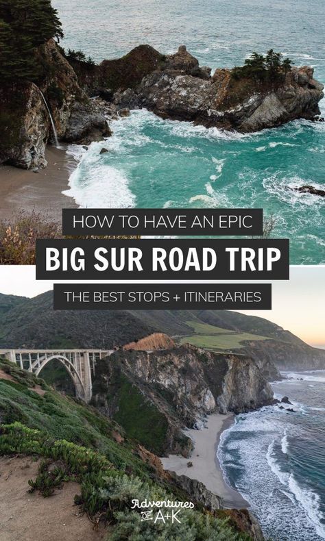 How to have an epic Big Sur Road Trip | Big Sur Itinerary | Best stops on Big Sur | Things to do in Big Sur | Things to do in California California Pch Road Trip, Big Sur Style Fashion, Best West Coast Road Trips, Big Sur Drive, Best Hikes In Big Sur, California Big Sur, Big Sur California Outfit, Big Sur Hikes, Hwy 1 California Road Trips