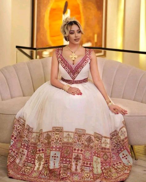 Habesha Kemis Ethiopian Dress, Ethiopian Traditional Clothes, Eritrean Wedding, Eritrean Clothing, Eritrean Dress, Ethiopian Clothing, Habesha Dress, Ethiopian Traditional Dress, Ethiopian Dress