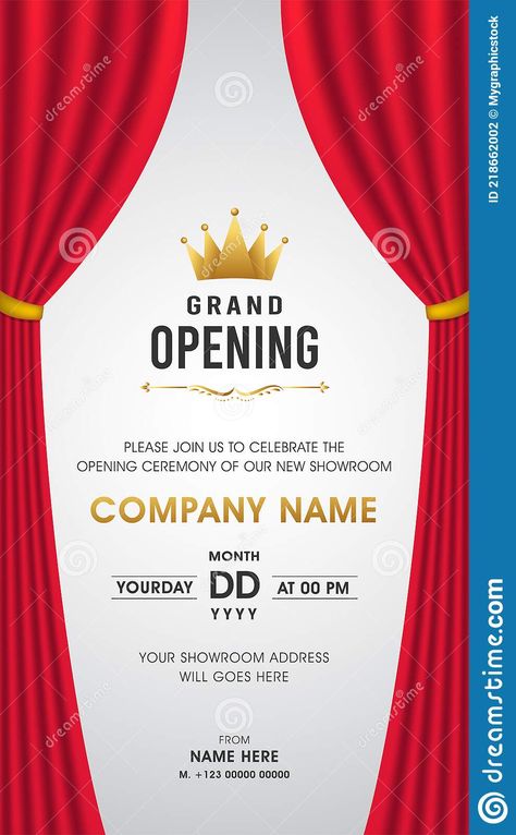 Opening Poster Design, Opening Invitation, Grand Opening Invitations, Brochure Food, Brain Facts, Invitation Background, Simple Designs To Draw, Poster Shop, Golden Crown