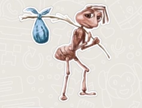 Ant Holding Stick And Bag, Ant With Bag On Stick Reaction, Ant With Bag On Stick, Ant Carrying Bag On Stick, Ants Movie, Cute Cat Illustration, Relatable Things, Random Memes, Rainbow Flag