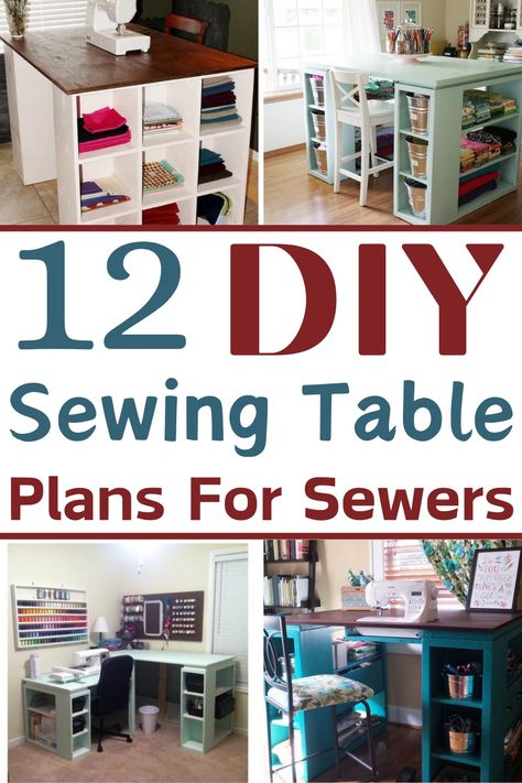 Sewing Table Woodworking Plans, Folding Sewing Table, Sewing Craft Table, Sewing Table Repurpose, Diy Sewing Table, Sewing Desk, Sewing Station, Diy Kitchen Countertops, Sewing Machine Table