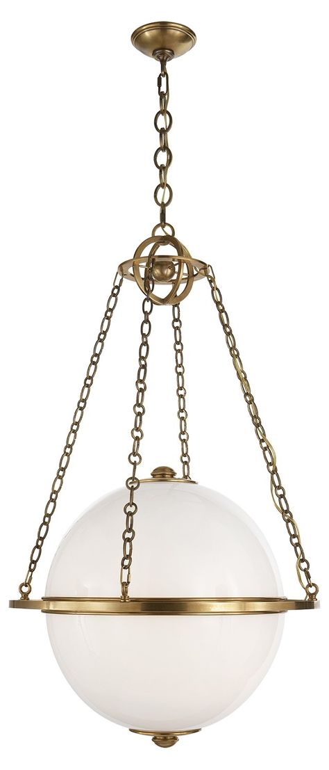 Modern Globe Pendant, Antiqued Brass